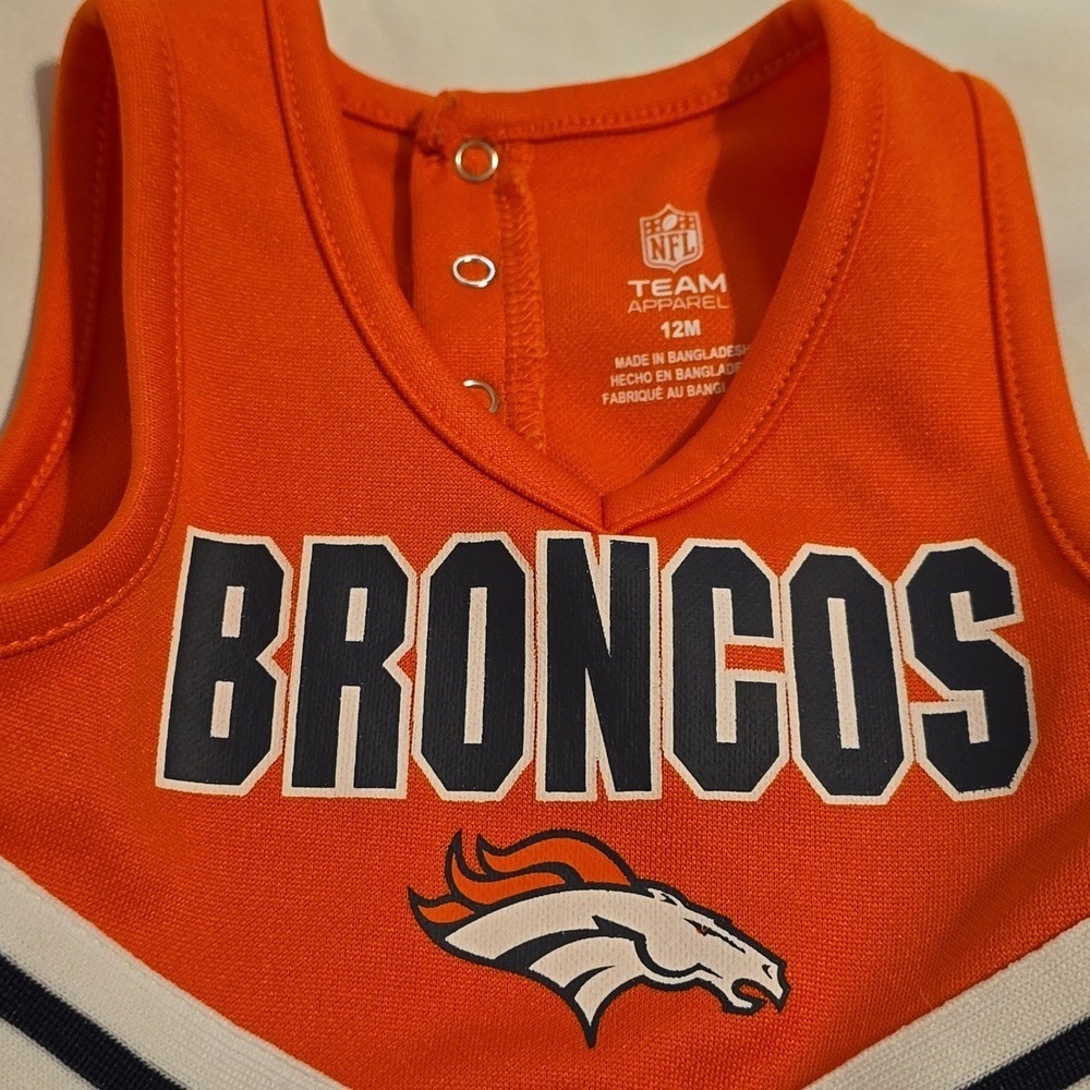 NFL Denver Broncos Cheerleader Dress 12mo. with bloomers. Excellent condition. - Picture 3 of 5